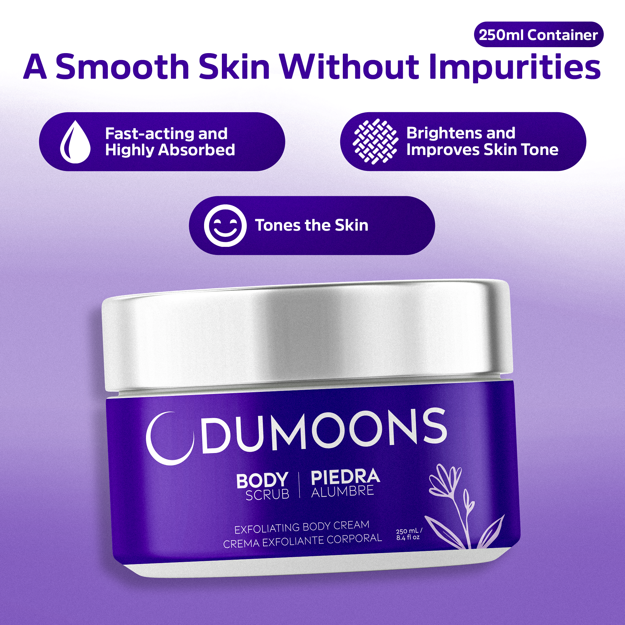 Body Scrub, Exfoliating Body Scrub for Women & Men, Dead Skin Remover for Smoother-Looking Skin, Body Exfoliant for Body, Feet & Bikini Area, 8.4 oz