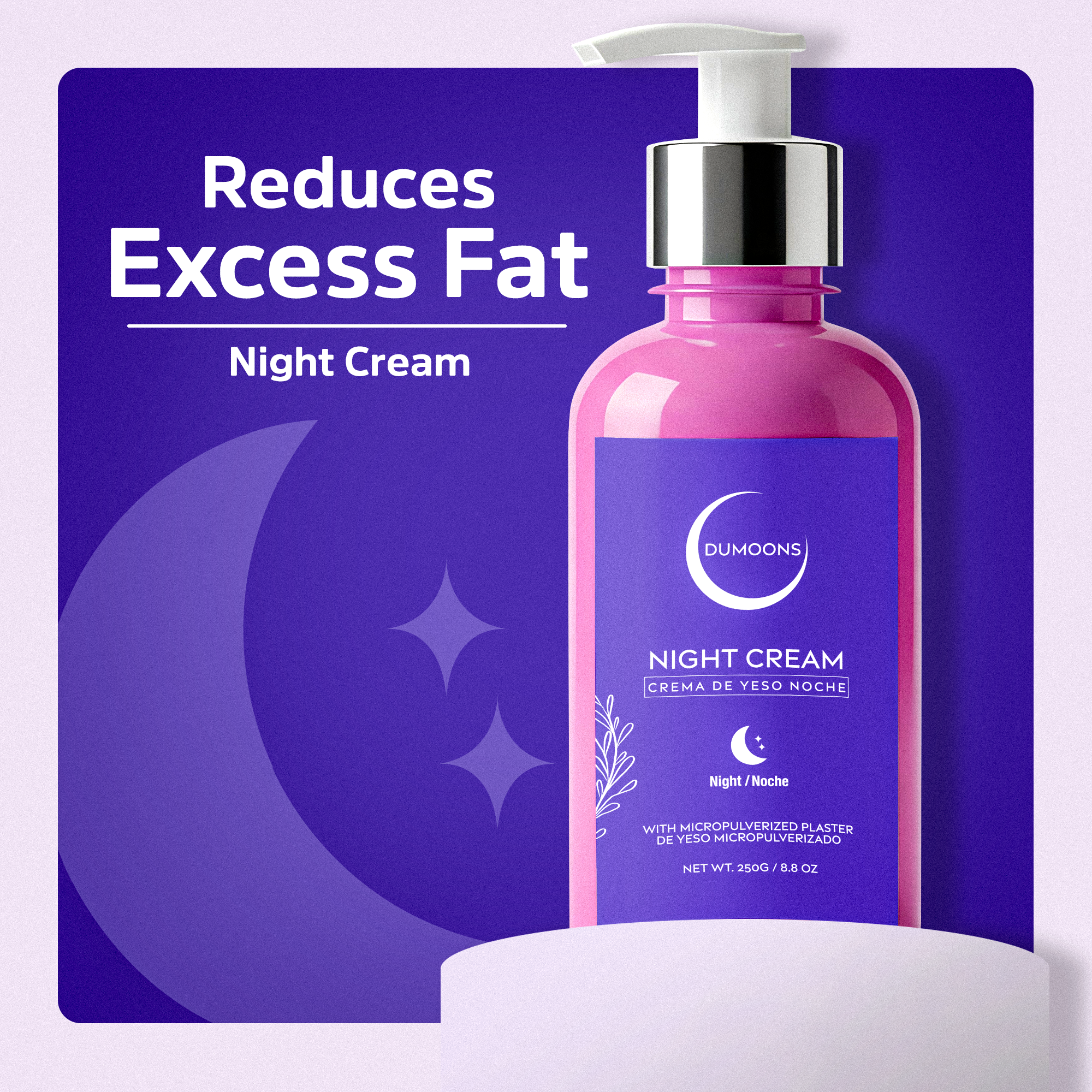 Gypsum Night Body Cream, Firming Body Moisturizer for Women & Men, Smoothing Overnight Body Care for Abdomen, Hips & Buttocks, Lightweight Night Body Cream, 8.8 oz